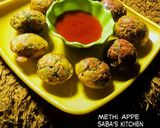 A picture of step 1 of Methi Muthiya Appe.