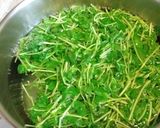 A picture of step 3 of Sautéed Pea Shoots with Shrimp.