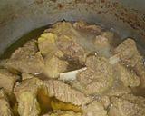 A picture of step 1 of Muglai beef with gravy.