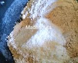 A picture of step 3 of Millet ladoo nachni with chocolate.