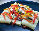 Foto del passaggio 5 della ricetta Paccheri con mini peperoni multicolori e pesce spada