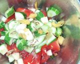 A picture of step 1 of Nutritients packed Cucumber and Tomato chilla with paneer filling.