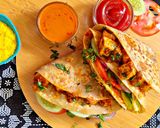 A picture of step 7 of Toast Paneer tortilla.