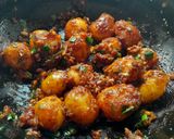 A picture of step 6 of Honey chilli Baby potato starter.