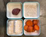 Foto langkah ke 1 dari resep MPASI 6 BulanNasi Tim[ Hati Ayam, Tempe, & Wortel ].