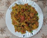 A picture of step 6 of Kadhai veg biryani.