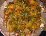 A picture of step 3 of French beans, spring onions,potato sabji.