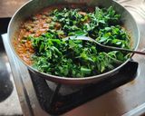 A picture of step 2 of Methi malai matar.