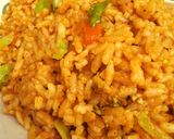 A picture of step 6 of OrangeGreen Jollof Rice.