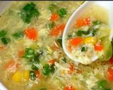 A picture of step 8 of Veggies Egg Drop Soup.