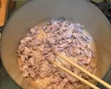 A picture of step 9 of Tonjiru (Pork miso soup).