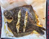 A picture of step 2 of Roasted Turbot Stuffed with Fresh Herbs and Lemon.