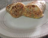 A picture of step 6 of Burrito with Potato and Egg Stew.