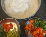 A picture of step 1 of Curd Rice.