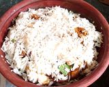 A picture of step 15 of Chana Masala Biryani.