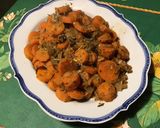 Une image de l'étape 9 de Carottes des sables aux épices, estragon et oignon de roscoff.