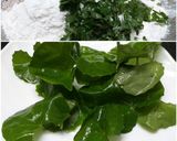 A picture of step 1 of Gotu Kola Leaves Chapati.