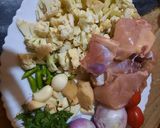 A picture of step 1 of Gobhi gosht.