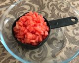 A picture of step 2 of Watermelon Salad.