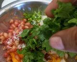A picture of step 3 of Kesar mango salsa.