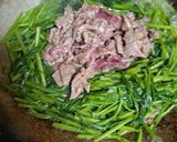 空心菜炒牛肉片的食譜步驟3照片