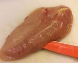 Une image de l'étape 1 de Escalope de Poulet farcie au fromage et panée aux Noisettes.