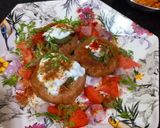 A picture of step 6 of Sweet Potato Tikki Chaat.