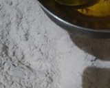 A picture of step 1 of Puri with sabji and raita.