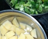 A picture of step 1 of Capsicum Potato dry sabzi.