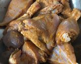 A picture of step 1 of Dahi chicken.