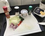 A picture of step 1 of Lamb liver with chilli and onion.
