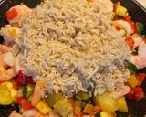 Une image de l'étape 4 de Riz sauté aux crevettes.