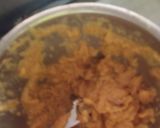 A picture of step 3 of Rajma rice with papad and onion salad.