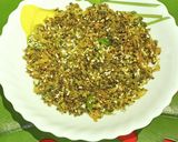 A picture of step 5 of Karela Fry Maharashtrian style.