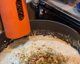 A picture of step 6 of Cacio E Pepe Ravioli in Lemon 🍋 Garlic 🧄 Cream Sauce with Roasted Sweet Peppers 🌶️ ( my Italian C.