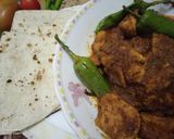 A picture of step 5 of Achar gosht with homemade masala.