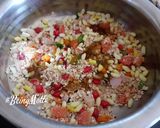 A picture of step 3 of Oats Bhel.
