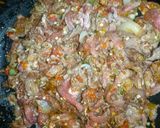 A picture of step 5 of Saucy beef wraps.