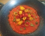 A picture of step 2 of Orecchiette with Burrata, Confit Cherry Tomatoes & Coppa.