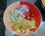 A picture of step 1 of Totapari Mango Salsa.
