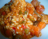 Foto del paso 9 de la receta: Arroz meloso de langostinos y rape con hortalizas