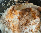 Gambar langkah 7 resipi Jollof Rice with Fried Chicken & Plantain.