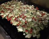 Une image de l'étape 7 de Courgettes bicolores à la pancetta corse et tomates cerise.