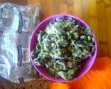 A picture of step 3 of Heritage day pap, spinach and grilled chicken & wors.