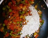 A picture of step 3 of Masala Oats Mumbai Pav bhaji style.