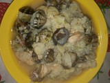 Arroz con salmón y marisco
