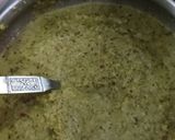 A picture of step 9 of South Indian Pongal, Brinjal sabji dhania chutney.