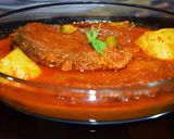 A picture of step 14 of Traditional Bengali Chital Fish Kalia Clown Knife fish gravy.