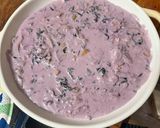 A picture of step 5 of Purple mustard green dip- like purple spinach dip.