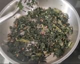 A picture of step 4 of Thotakura leaves subji.